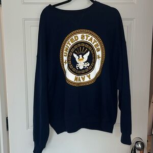 Navy crew neck